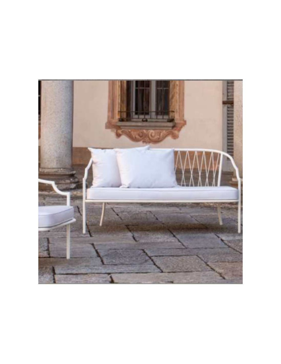 Cuscino schienale per divano a due posti e poltroncina Como bianco